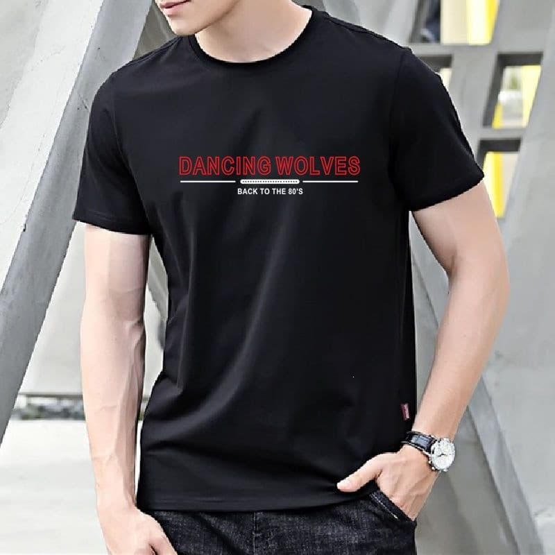 Men's Summer Cotton Short Sleeve T-Shirt, Round Neck, Korean Style, New Fashionable Versatile Top