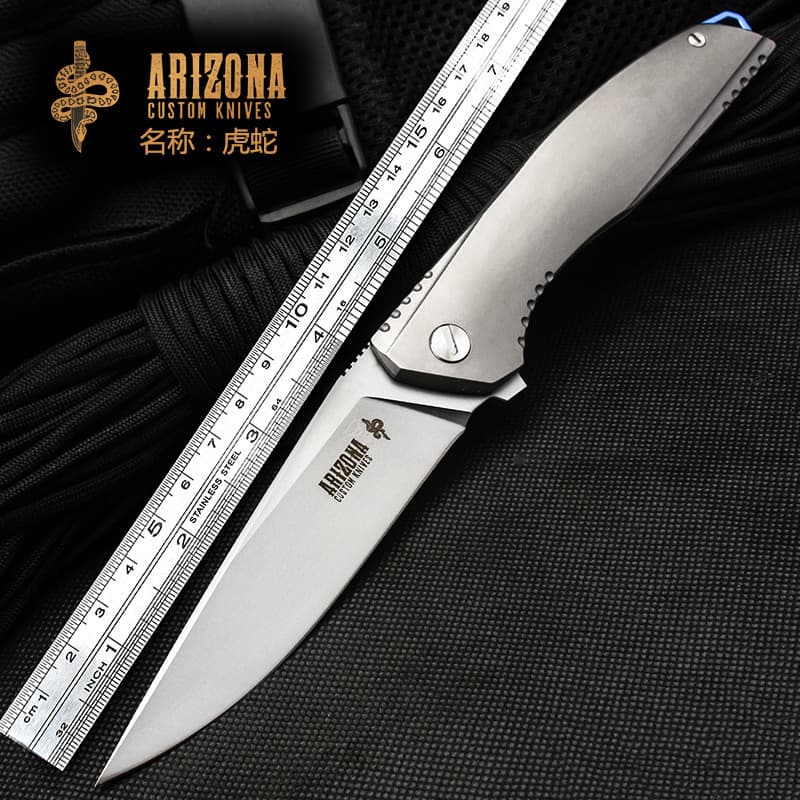 New titanium alloy VG10 tactical folding knife outdoor portable folding knife fruit knife camping fishing tool knife
