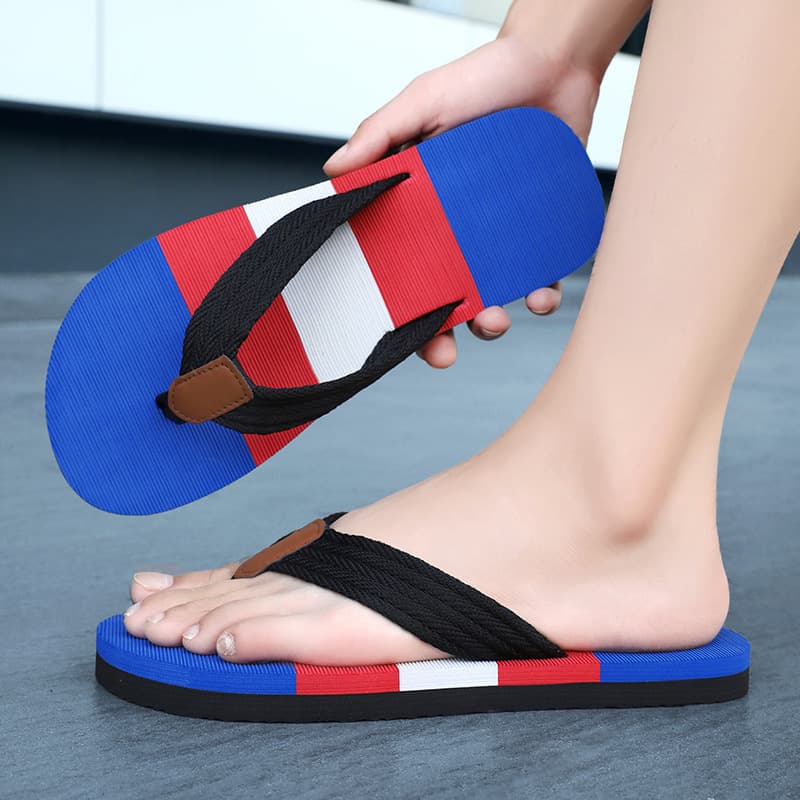 Men's Sandals Flip Flops Beachwear Casual PVC Open-Toe Slippers Large Size Summer Outdoor Shoes for Men