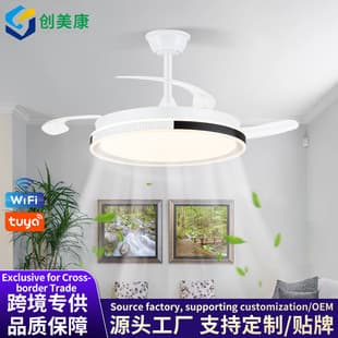New Cross-Border Invisible Ceiling Fan Light, Quiet Motor, for Living Room Bedroom, Integrated Fan and Light