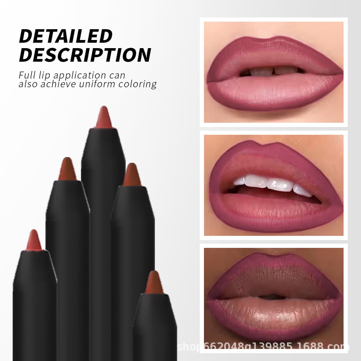 Cross-border No-LOGO Waterproof Lip Plumping Lip Liner Matte Easy to Apply Long-lasting Non-fading Lipliner Lip Liner Pencil