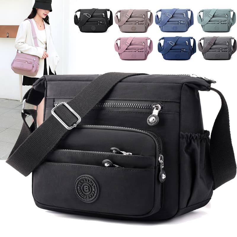 Lightweight and large-capacity women's bag for casual street use, simple multi-layered coin purse, multi-functional design, women's crossbody bag