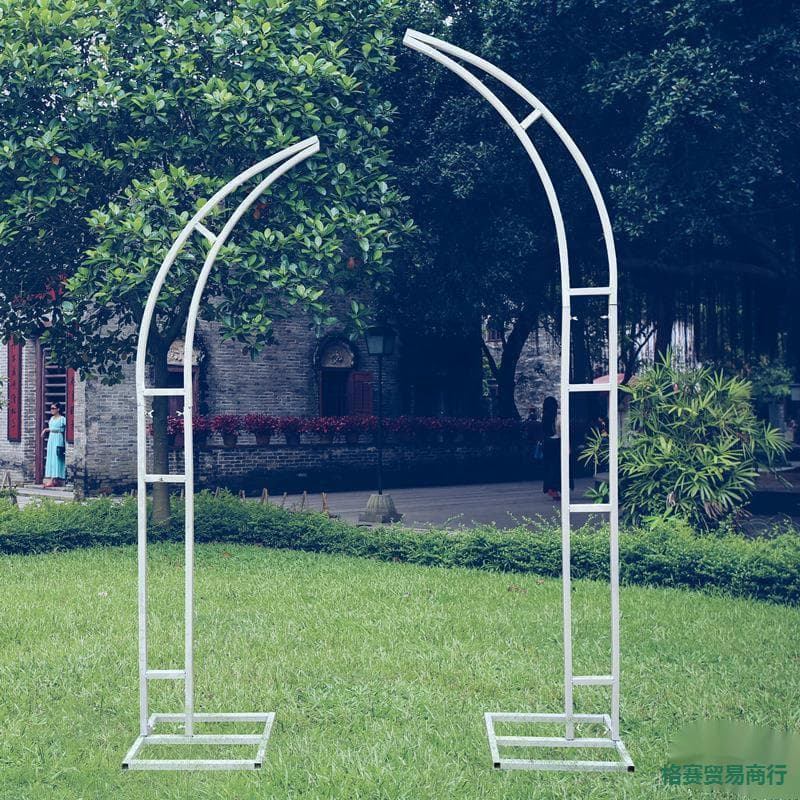 Wedding Horn-Shaped Floral Arch Outdoor Lawn Ceremony Horn-Shaped Flower Arch Stand Prop Moon Arch Frame