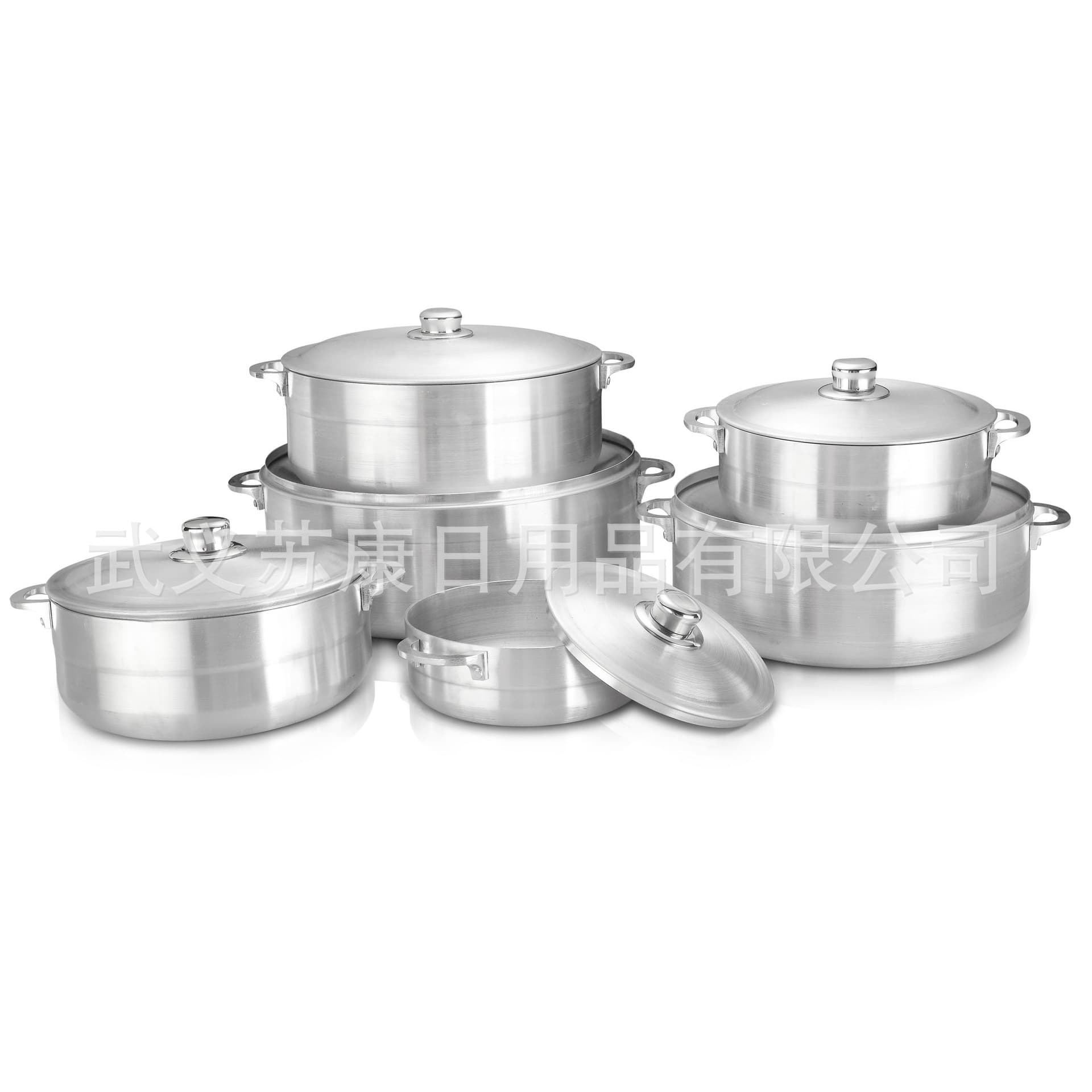 Pot Satin Finish 12-Piece Set African Soup Pot, Aluminum Cookware, Aluminum Pot Set 20/24/26/30/34/36cm