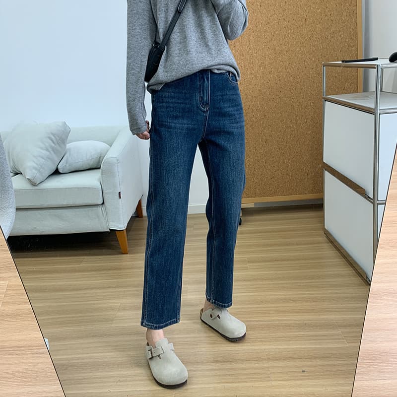 Straight French Fry Pants! Slimming Four-Way Stretch Straight-Leg High-Waist Cigarette Pants for Spring, Petite Baguette Jeans for Women