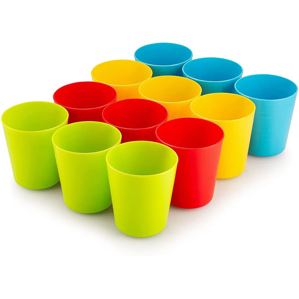 Hot-selling 250ml rainbow-colored plastic cups, simple and colorful children's drinkware, suitable for kindergarten tableware and promotional giveaways