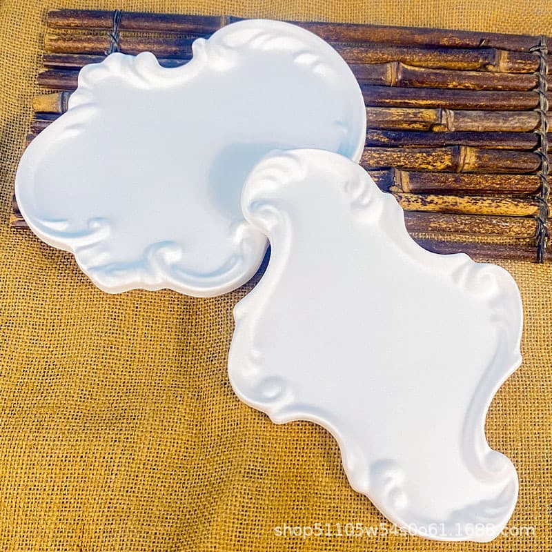 European-style Jewelry Tray Baroque Lace Vintage Plaster Plate Photography Prop Display Stand