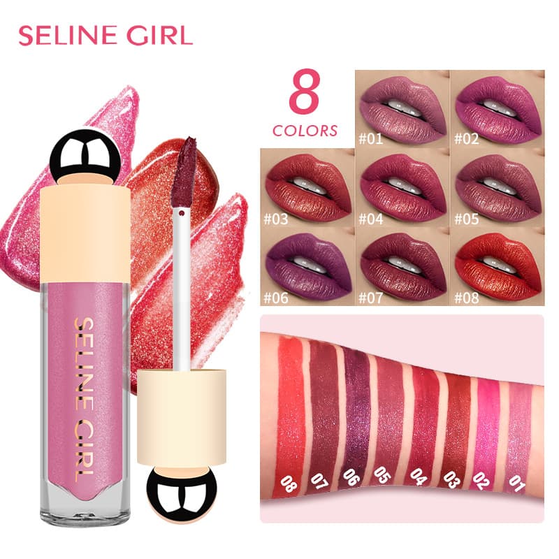 Cross-border SELINE GIRL Pearl Lip Gloss, Non-stick Cup, Fade-proof, Waterproof, Moisturizing, Nourishing Lipstick, Lip Color, Amazon
