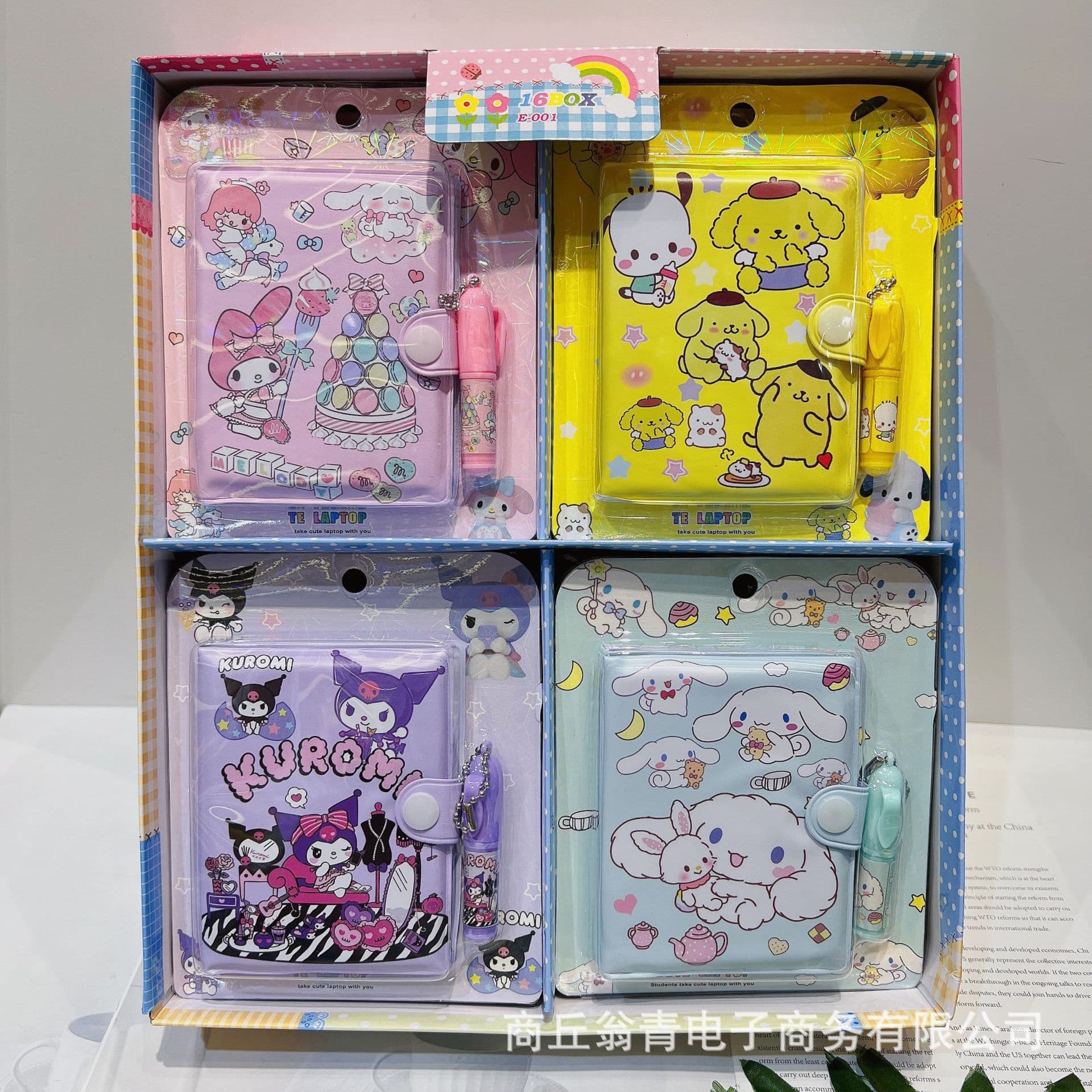 New Cartoon Sanrio Medium Notebook with Ballpoint Pen Set, Cute Portable Journal Notebook