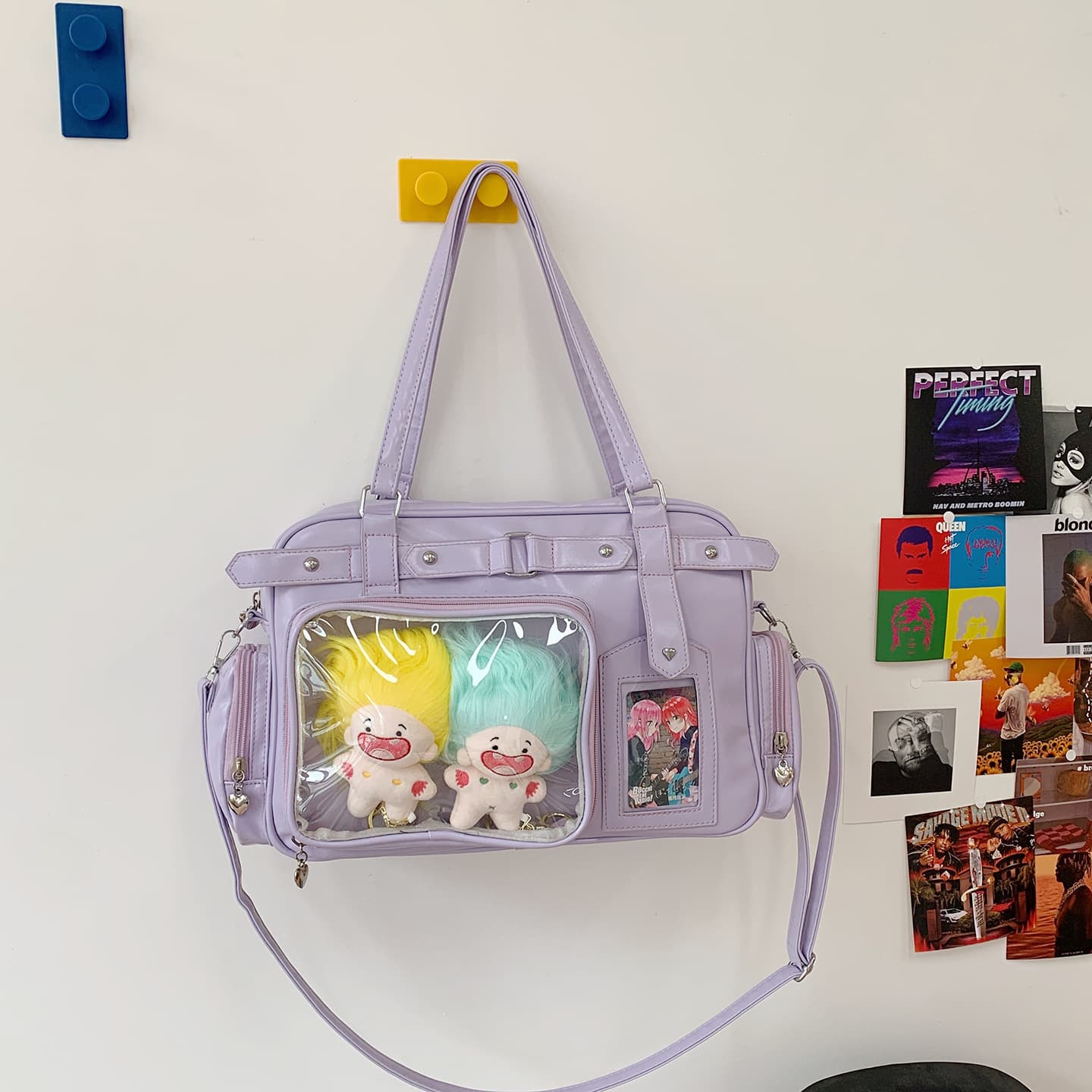 Silver Large Capacity JK Uniform Bag Concert Fan Crossbody Bag Small Snack Ita Bag Shoulder Pineapple Bun Bag for Women
