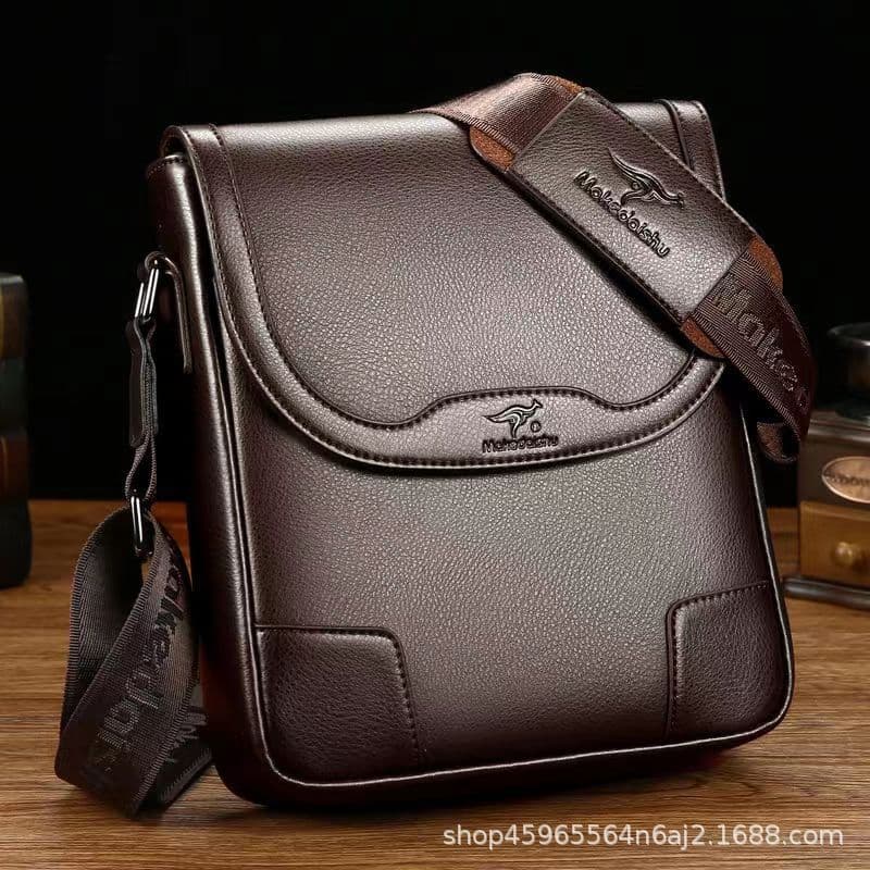 Men's casual shoulder bag, business crossbody bag, vertical backpack, Korean style large capacity business travel bag, trendy shoulder bag 1807