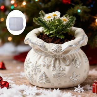 Christmas Fortune Bag Plaster Cup Mold DIY Resin Storage Cup Flower Pot Decoration Silicone Mold
