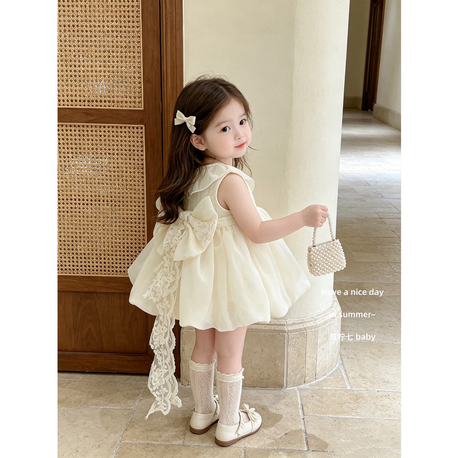 【Salty Lemon Seven】Lusi Trailing Dress! Original Girls Summer Dress Princess Dress Heavy Craft Birthday Gown