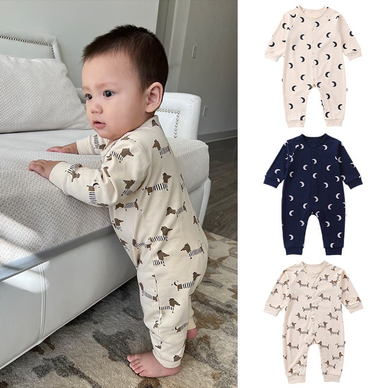 Thick Pure Cotton Autumn Winter Baby Romper Suit 0-3 Months No Tag Thick Outdoor Wear 6 Months Unisex Long Sleeve Casual Style