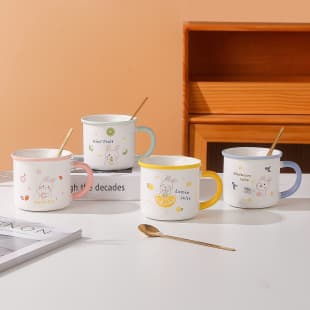 High Appearance Cute Rabbit Ceramic Mug, Souvenir Gift Single Cup Wholesale, Fresh Couple Home Water Cup