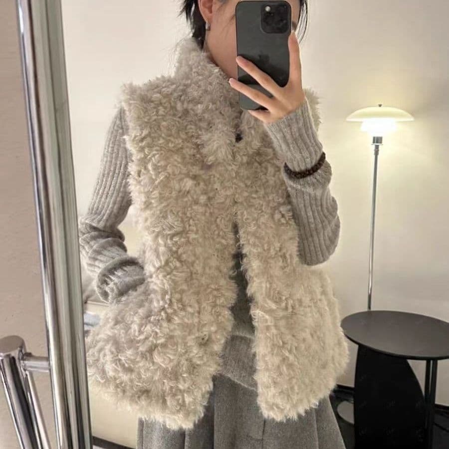 Autumn/Winter Popular Full Outfit for Women, Korean Fashion Lazy Style Slimming Top, Waistcoat, Pants Three-Piece Set Trendy