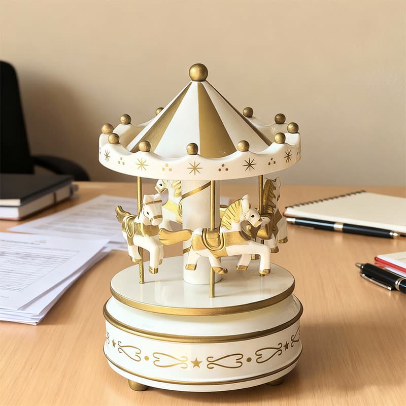 Castle in the Sky Carousel Music Box Creative Birthday Gift for Couples European Spire Wind-Up Music Box