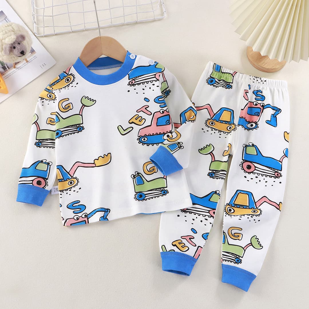 Children's Autumn Thermal Underwear Set Baby Pajamas Cotton Long Sleeve Top and Pants for Boys and Girls Homewear Wholesale