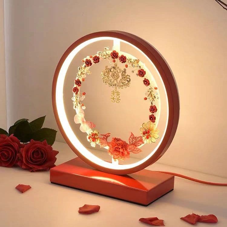 New Wedding Table Lamp, Ever-Bright Lamp for Newlyweds, Practical Gift for Friends or Bridal Dowry, Bedside Lamp for Wedding Room