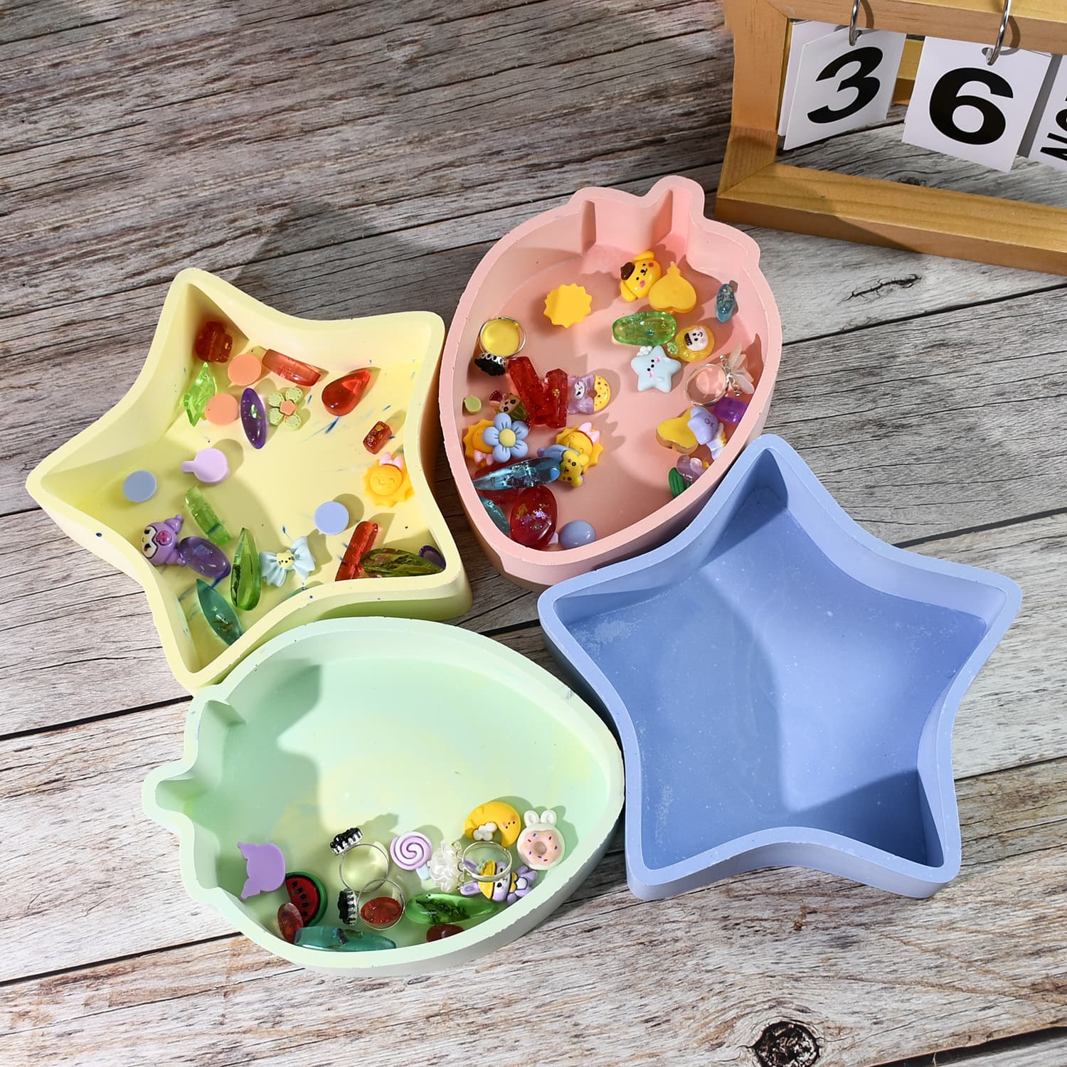 New DIY Mold Epoxy Resin Mold Strawberry Star Storage Box Silicone Mold Jewelry Earring Storage Box Mold