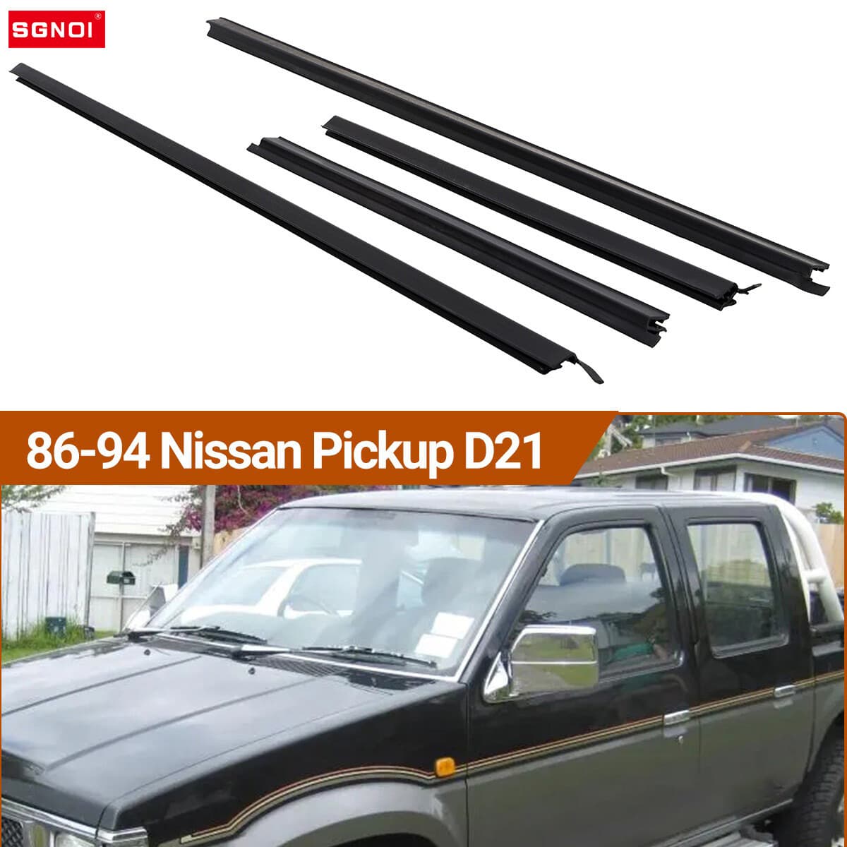 80820-01G00 For Nissan D21 Pickup Truck Window Glass Outer Weatherstrip Seal Strip