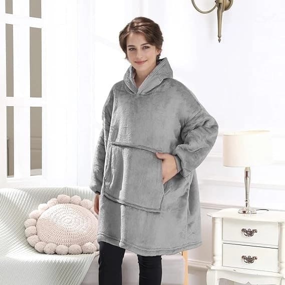 Cross-border Kids' Lazy Blanket Pajamas Snuggle Hoodie TV Blanket Outdoor Cold-Proof Hooded Fleece for Warmth