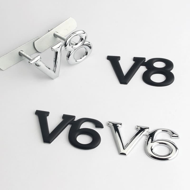 For Toyota Grille Emblem V6 V8 Grille Badge Screw Type Grille Car Emblem Metal Chrome V8 Car Badge Grille Emblem