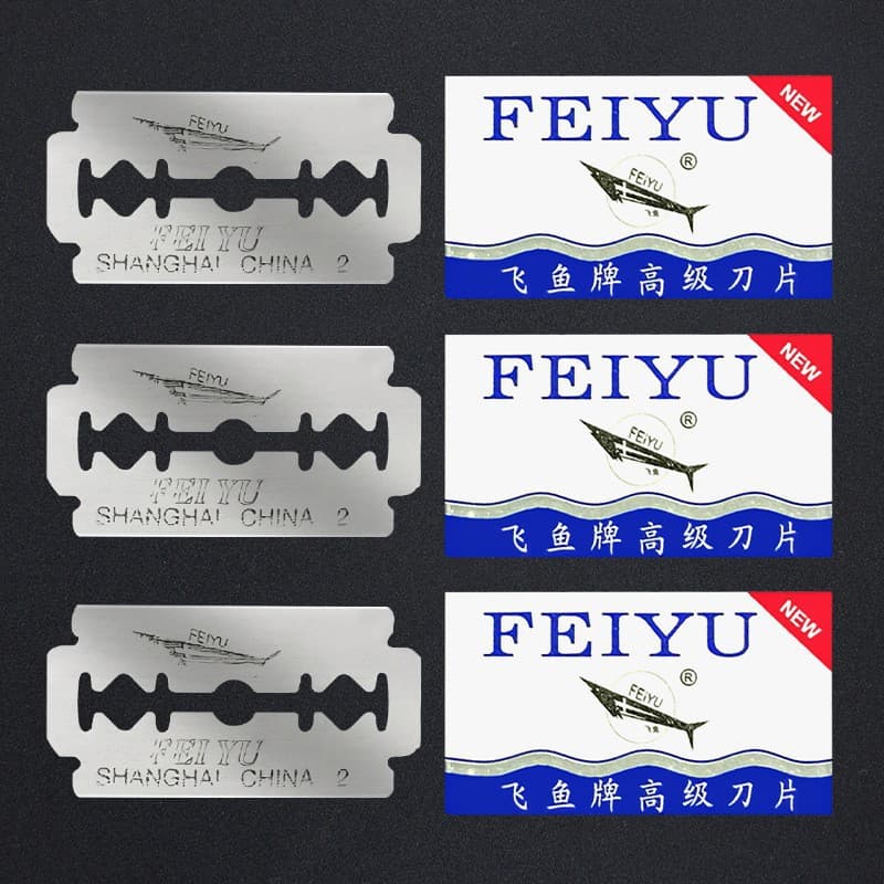 Manual old-fashioned razor blade stainless steel double-sided shaving eyebrow trimming blade barber hairdressing razor blade for shaving