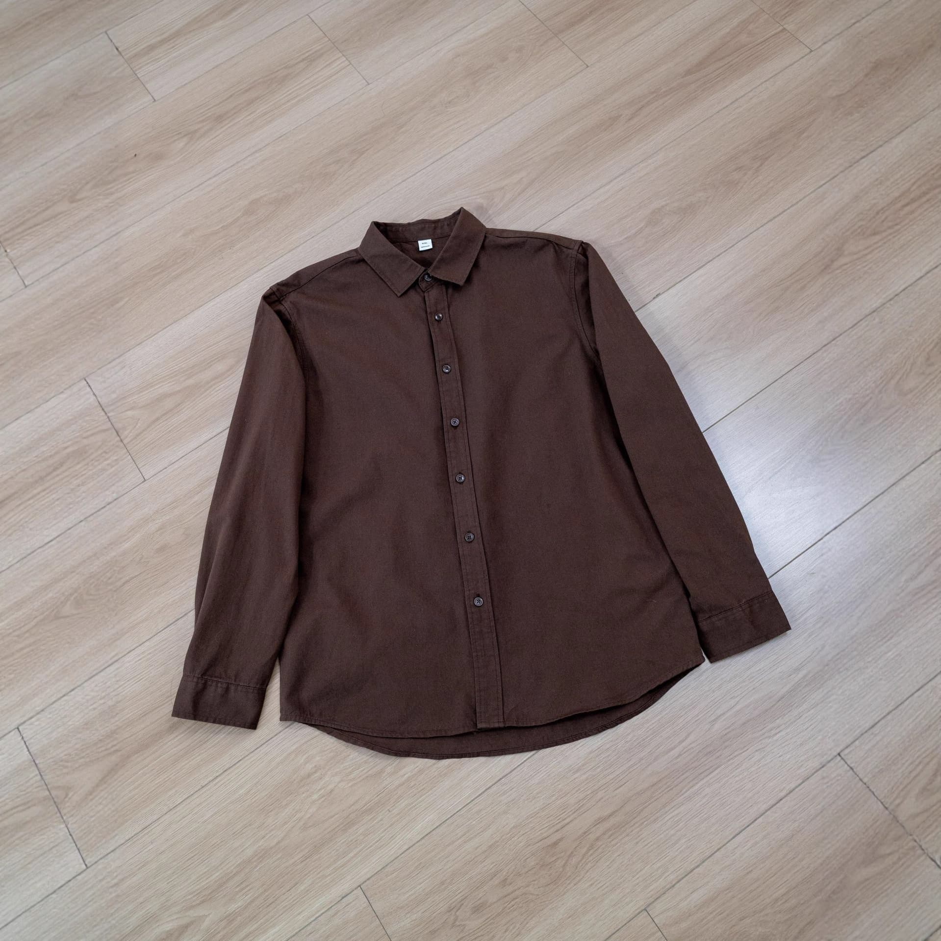 Pure Cotton Simple Casual Shirt Men Basic Long Sleeve Washed Cotton Japanese Shirt Solid Color Shirt