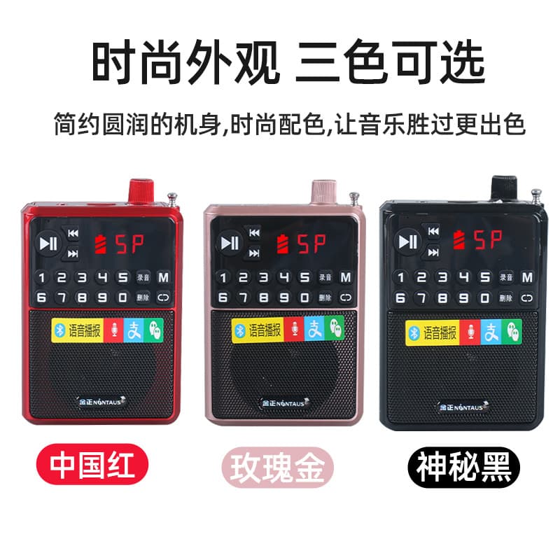 Jinzheng Y6 Bluetooth Card Multi-function Amplifier, Senior Phone, Opera Player, Audio Playback for Tour Guide Teaching