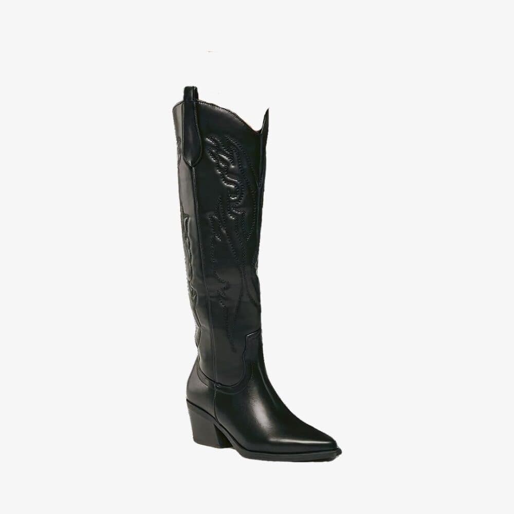 2024 New Autumn and Winter Fashion High Heel High Boots 40-43 Large Size Embroidered Pointed Western Cowboy Boots for Women