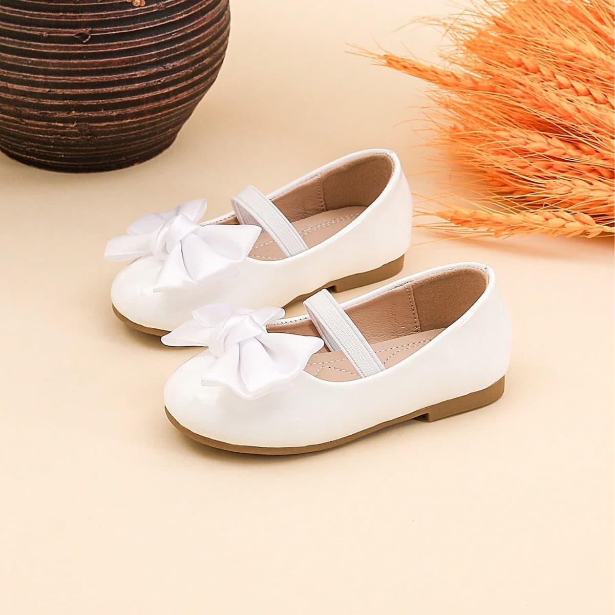 Baby Princess-Style Bow-Decorated Elastic Slip-On Flat Walking Shoes, Cute Floral Flat Shoes