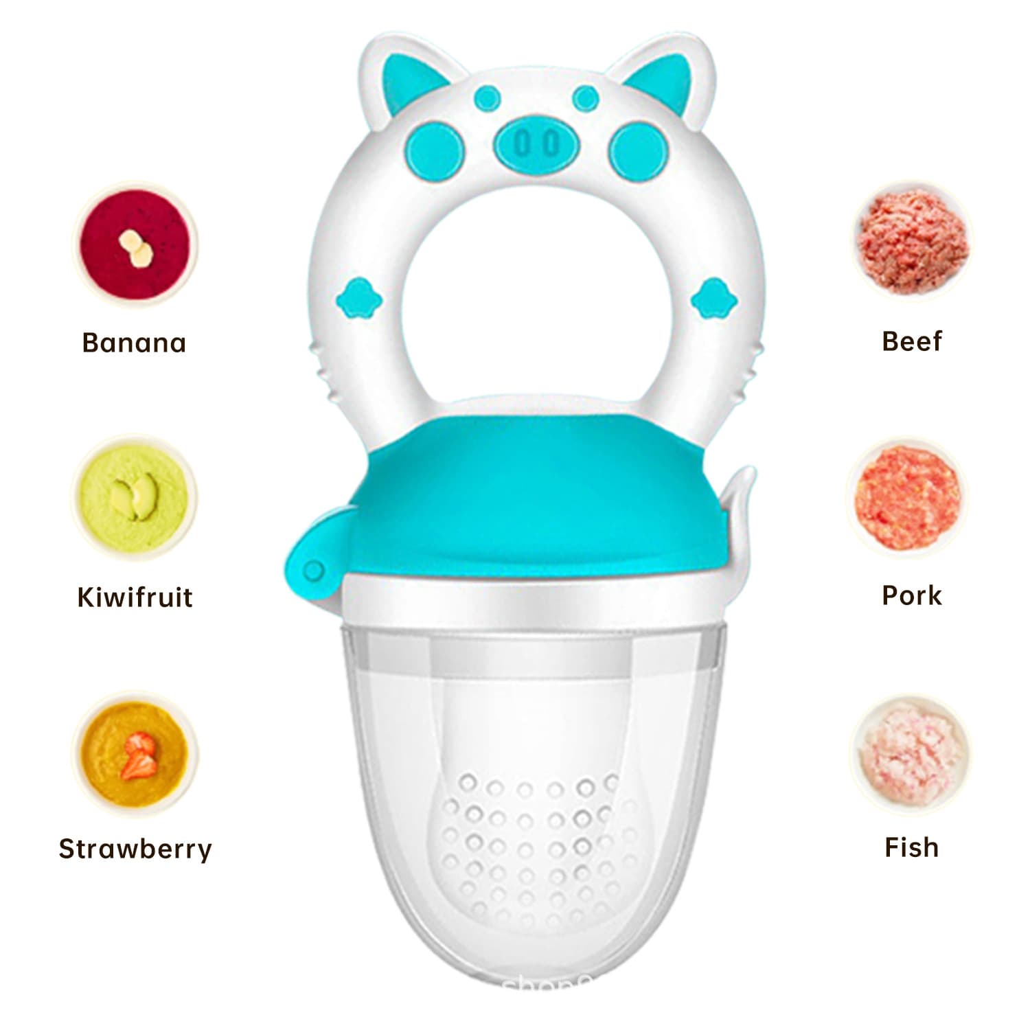 Cross-border Food-Grade Baby Fruit Feeder Bite Bag, Fruit and Vegetable Teether Toy for Babies, Fruit Puree Eating Tool