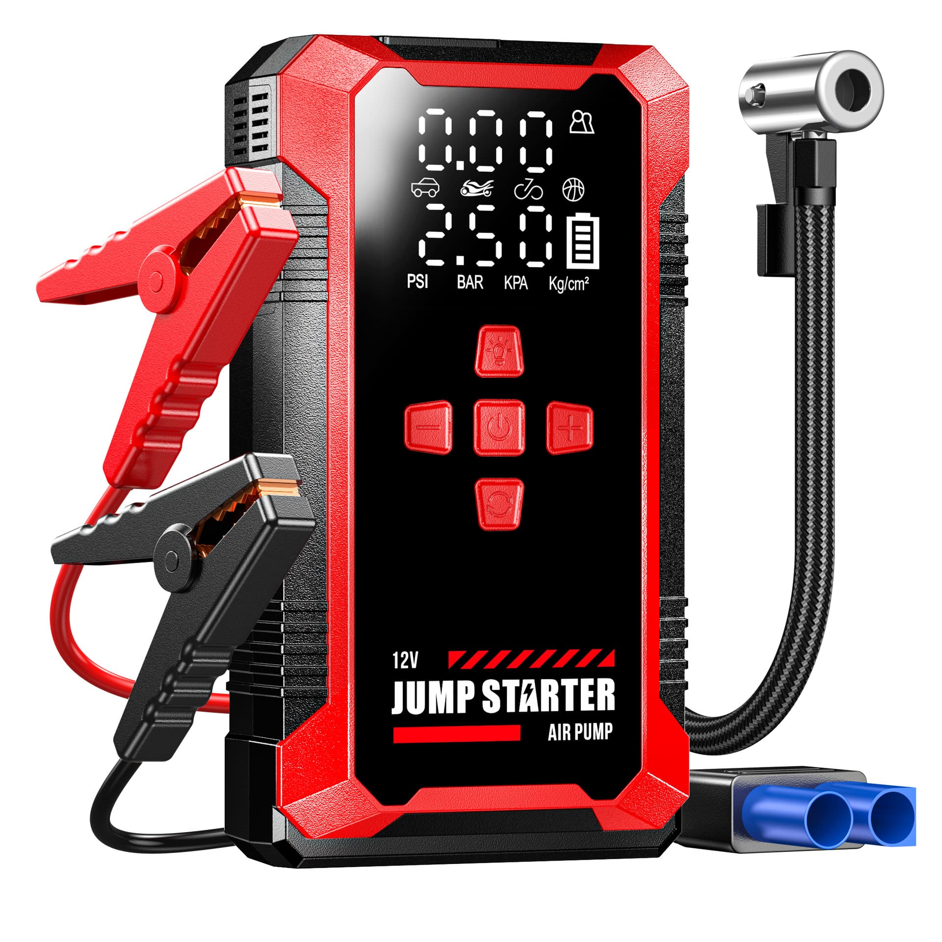 Car emergency start inflatable all-in-one motorcycle with power bank car air pump multi-function emergency start power supply