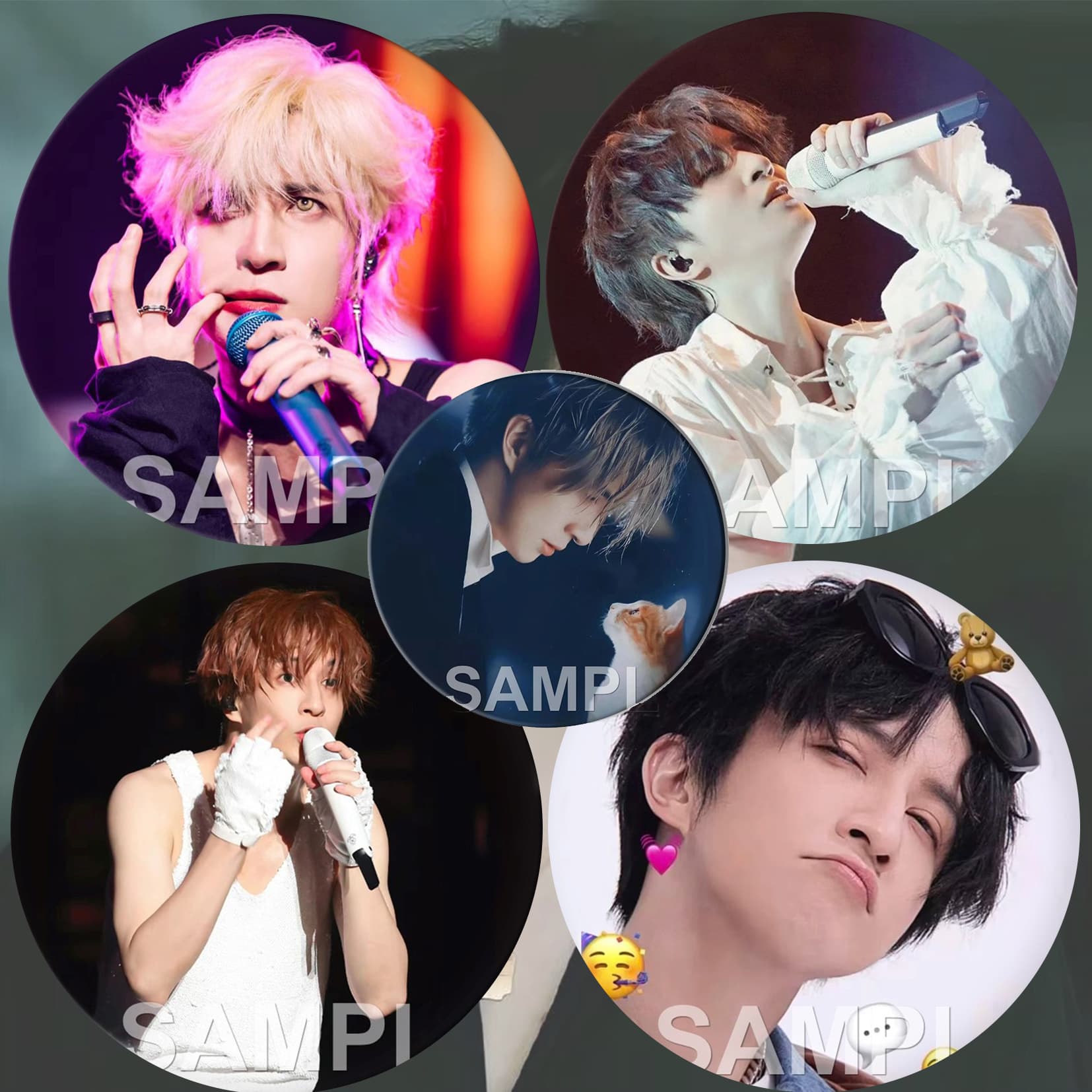 Xue Zhiqian New Badge Pin Star Merchandise Concert Fan Support Laser Heart Ita Bag Charm