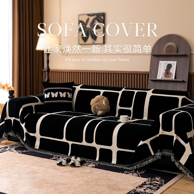 Chenille Sofa Cover Full Coverage Non-Slip 2026 New Style Sofa Cover Premium Anti-Cat Scratch Sofa Throw