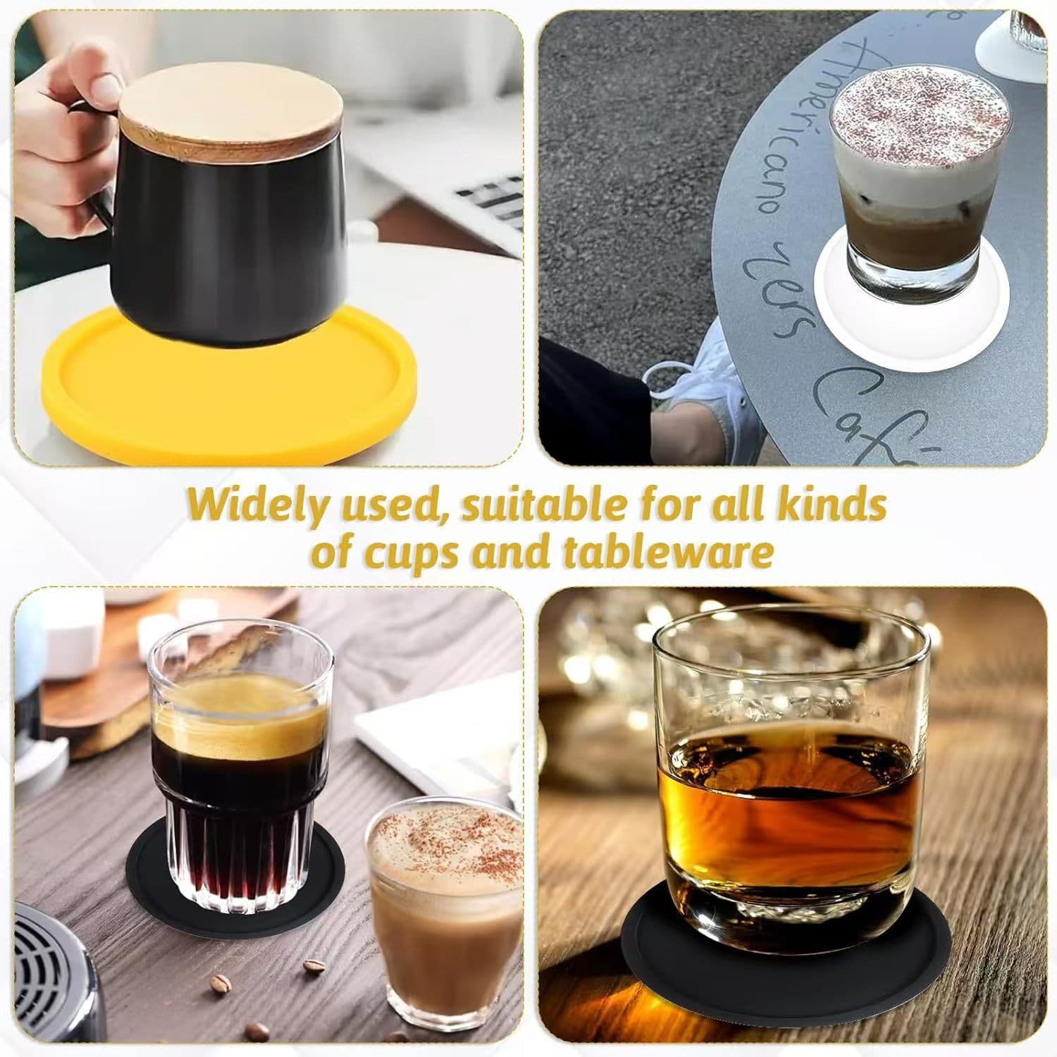 Amazon Hot Selling New Silicone Cup Mat High Temperature Resistant Non-Slip Tea Cup Mat Kitchen Desktop Round Heat Insulation Placemat