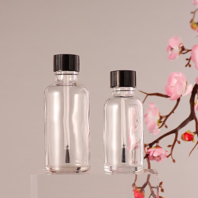 20ml, 30ml brown essential oil bottles, transparent brush glue glass bottles for nail polish and cosmetic refills.