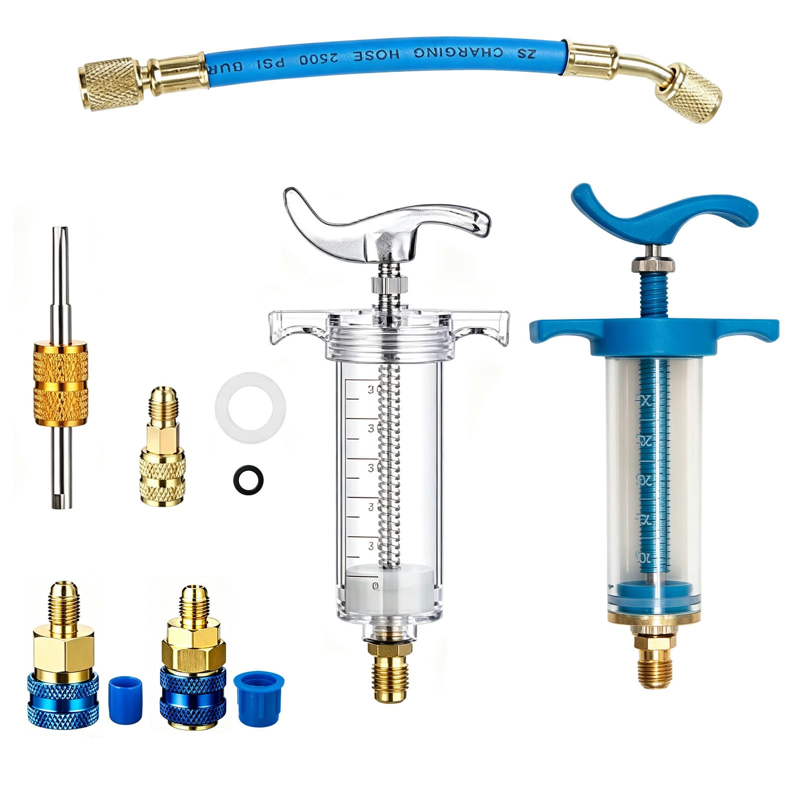 Air Conditioning Vehicle Oil Injection Dye Injection Tool 1 oz 1/4" Pure Liquid Coolant Fill Tube 134A