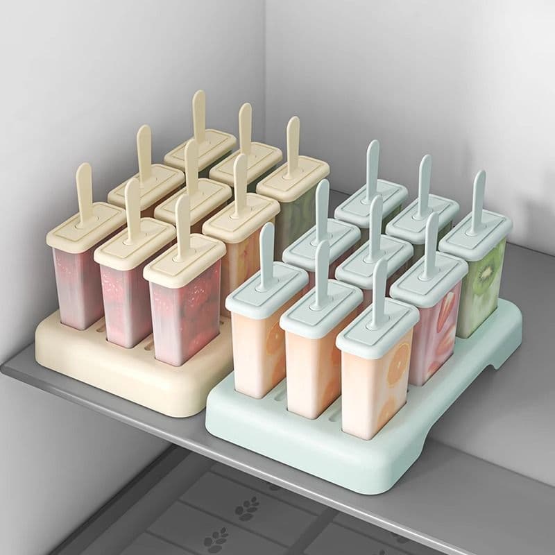 Food-Grade Ice Cream Molds for Homemade Popsicles, Ice Bars, and Ice Cream, Easy-To-Remove Square Ice Cream Molds