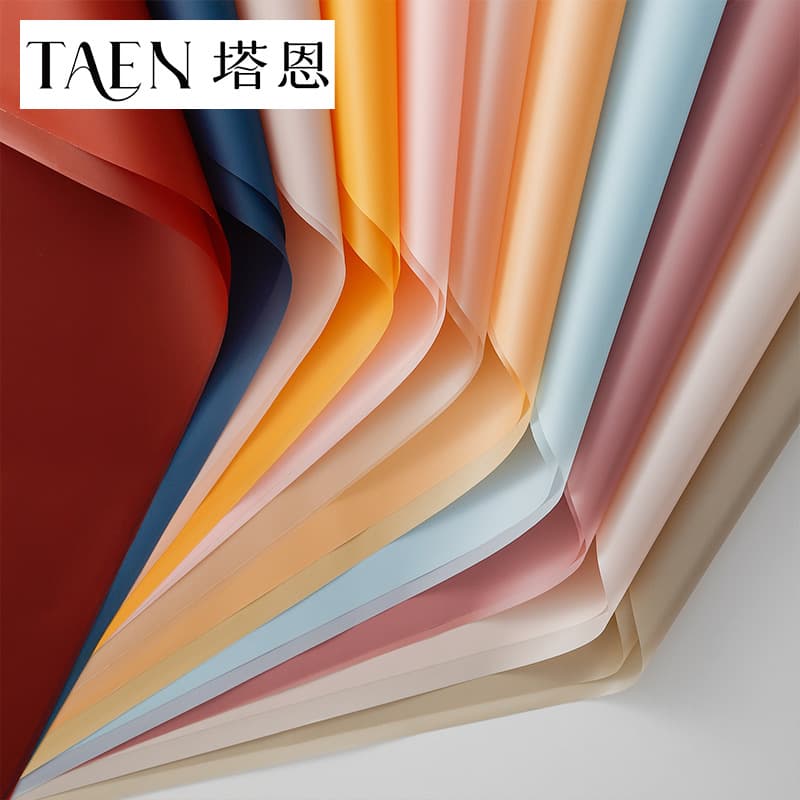 Flower Wrapping Paper Semi-Transparent Waterproof Matte Paper Korean Plain Colored Paper Waterproof Floral Shop Wrapping Paper Bouquet Wrap