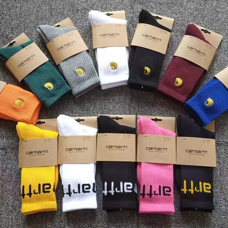 Combed Cotton Carhartt Work Socks Gold Label Embroidered Thick Towel Bottom Sports Socks European and American Streetwear Basketball Socks