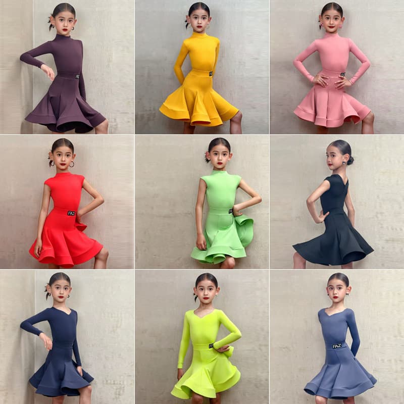 FAZ Children's Latin Dance Costumes - High-End Girls' Professional Competition and Performance Outfits - Popular Children's Latin Dance Costumes