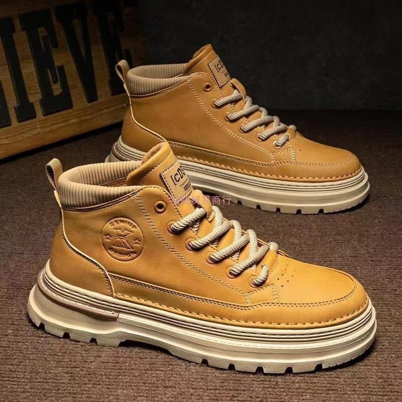 Men's Martin boots, new autumn style, British retro high-top leather shoes, work shoes, trendy and versatile thick-soled casual ankle boots