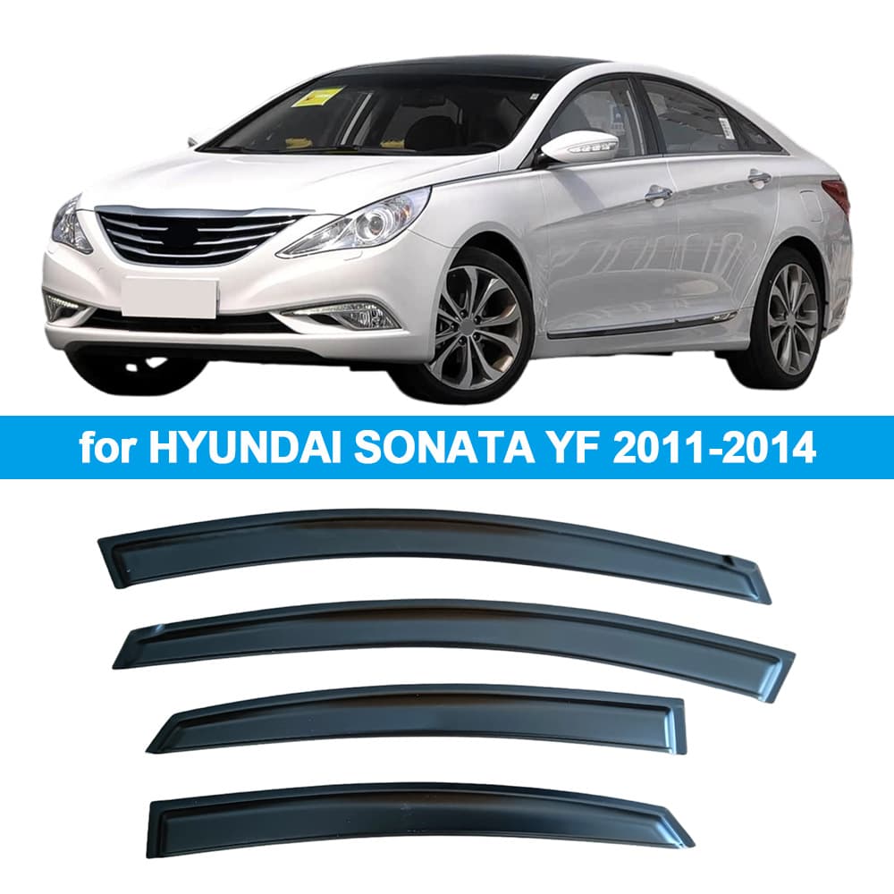 Compatible with Hyundai Sonata 2011-2014 Rain Guards Side Window Deflectors Visors Thickened Translucent