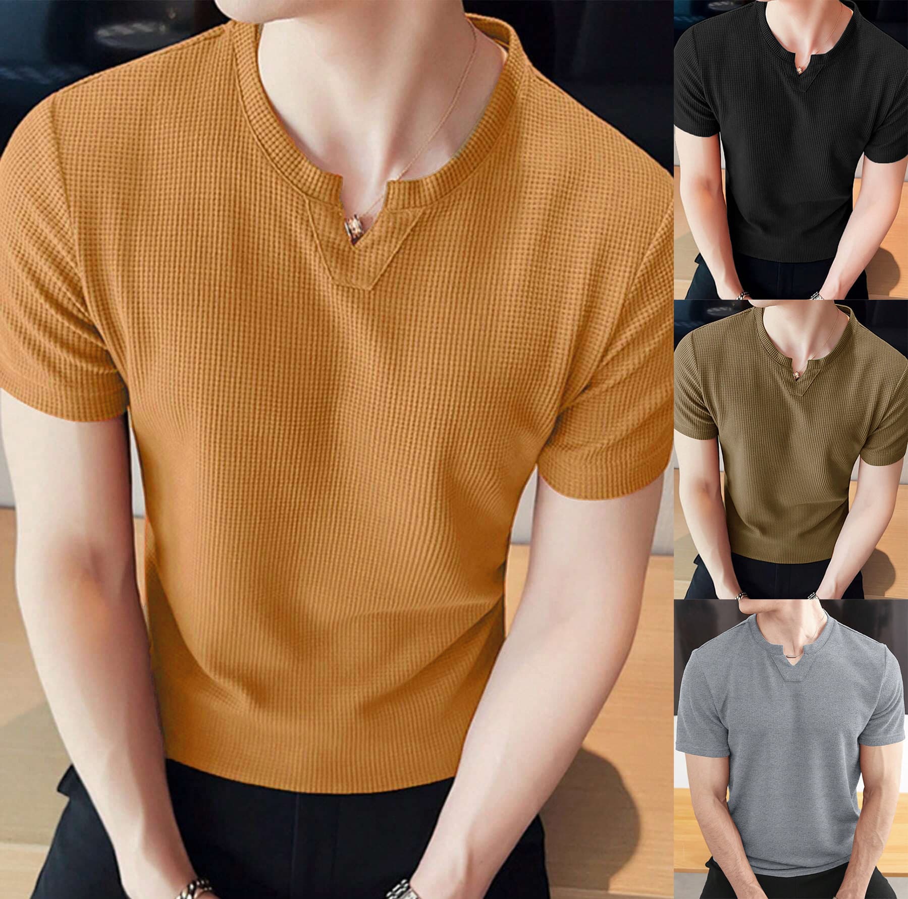 Men's Summer New Sports Casual Running Gym Training High Stretch Solid Quick-Dry Short Sleeve T-Shirt