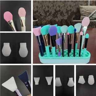 Batch processing custom various silicone head mask brush, custom soft bristle head foundation brush, dual-ended mask brush, beauty makeup