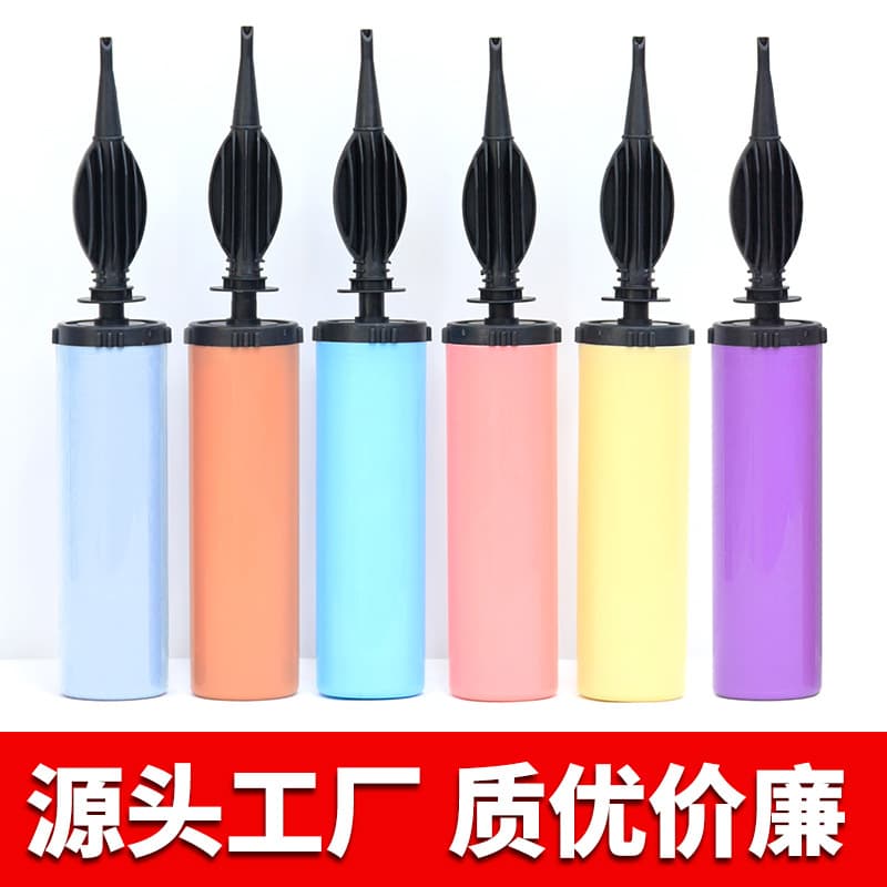 Manufacturer Wholesale Hand-push Balloon Inflator Manual Two-way Air Pump Portable Angled Nozzle Mixed-color Balloon Pump