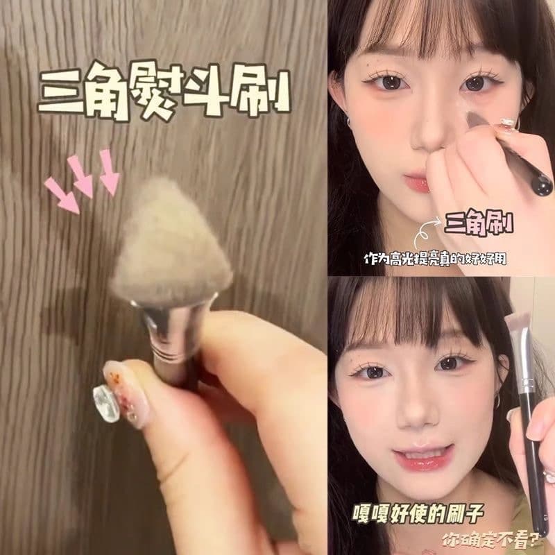 Triangular Highlight Iron Brush Extra Large Fiber Hair Brightening Concealer Brush Does Not Eat Powder Traceless Beauty Makeup Cangzhou Makeup Brush
