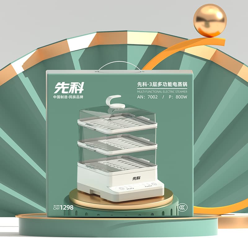 Amoi Electric Steamer, Home Multi-functional Electric Steamer, Three-Tier Large Capacity Steaming and Cooking Pot, Multi-layer Steam Pot Wholesale